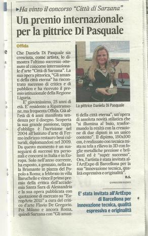 ARTICOLO DI GIORNALE USCITO SUL CORRIERE ADRIATICO (MARCHE)