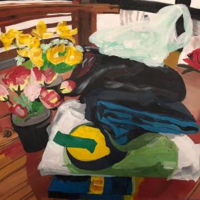 Still life with folded shirts