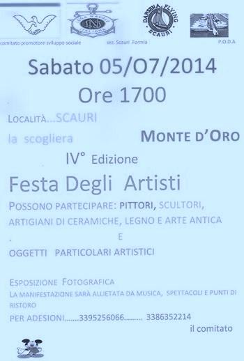 Festa degli Artisti presso LO SCOGLIO Monte D'Oro a Scauri (Latina)