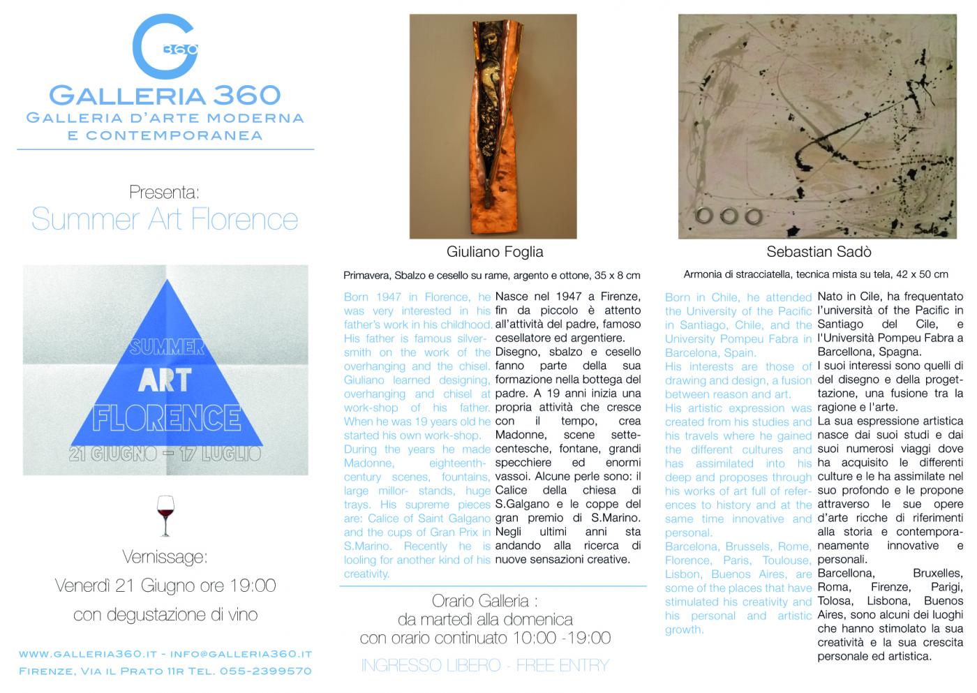 Brochure exhibition "Summer Art Florence"