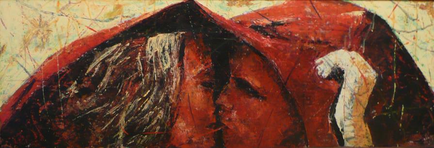 bacio sotto la pioggia