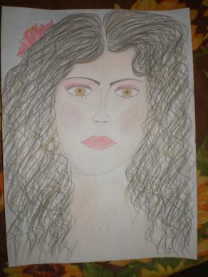 Woman with red flower