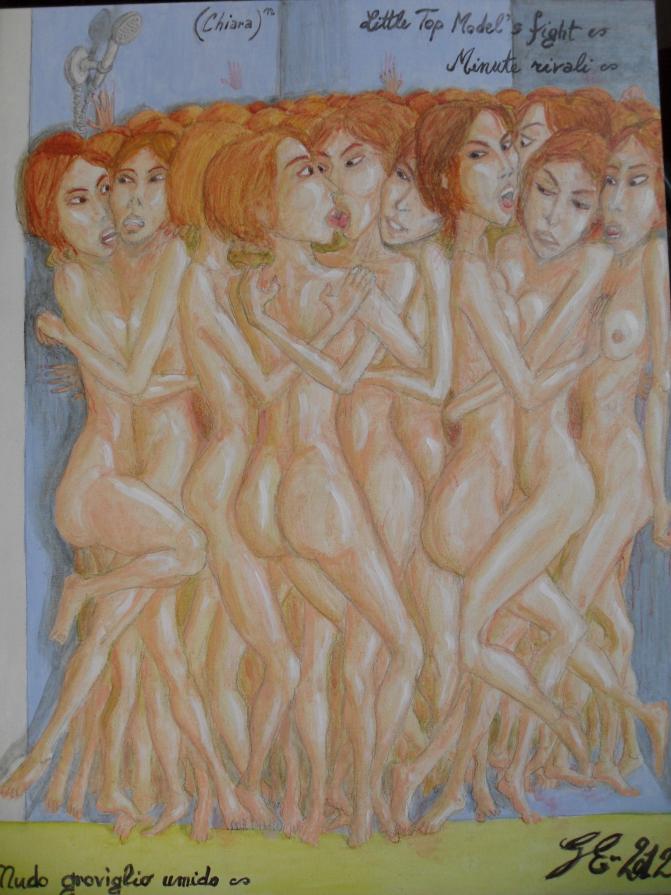 Little Top Model's fight (particolare) - Minute rivali - Nudo groviglio umido 