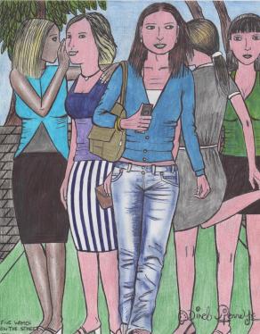  Five women on the street