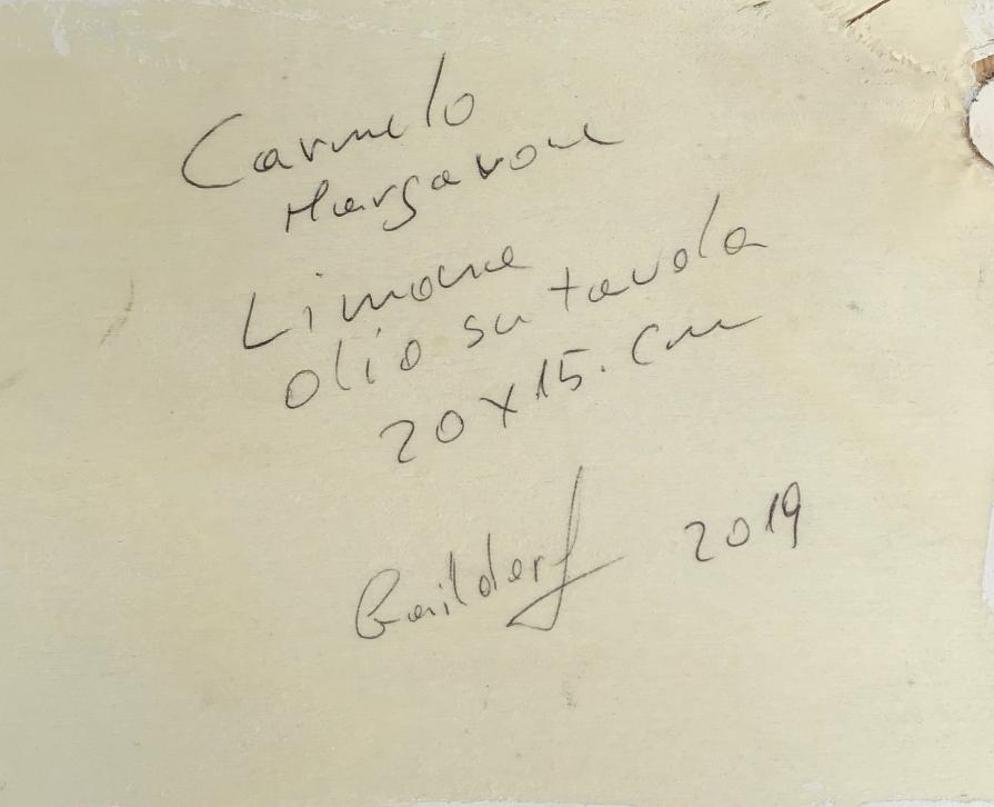 Limone olio su tavola 20 x 15 cm