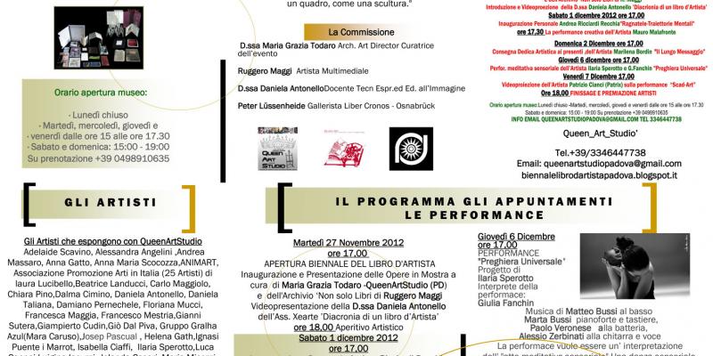BIENNALE DEL LIBRO D’ARTISTA INTERNAZIONALE PADOVA 2012 BIENNALE DEL LIBRO D’ARTISTA INTERNAZIONALE PADOVA 2012