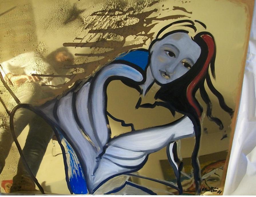 donna con pelliccia io riflessa donna con pelliccia io riflessa