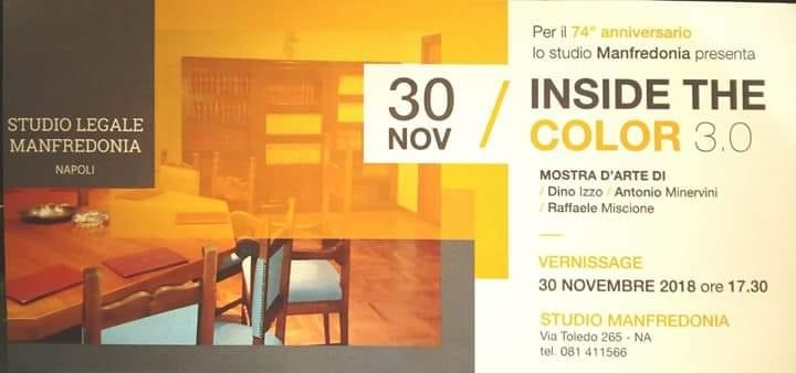 Inside the colours 3.0: Izzo, Minervini, Miscione in mostra allo Studio Manfredonia