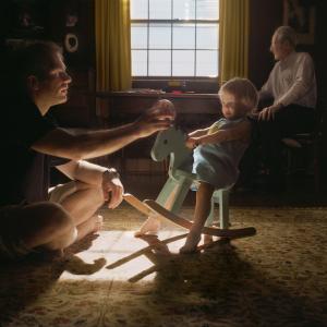 Marshall With Christopher And Grandpa (rockinghorse)