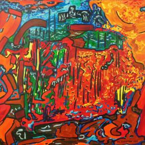 Autumn.Blues of the sun.2016.Acrylic on canvas.120x80cm