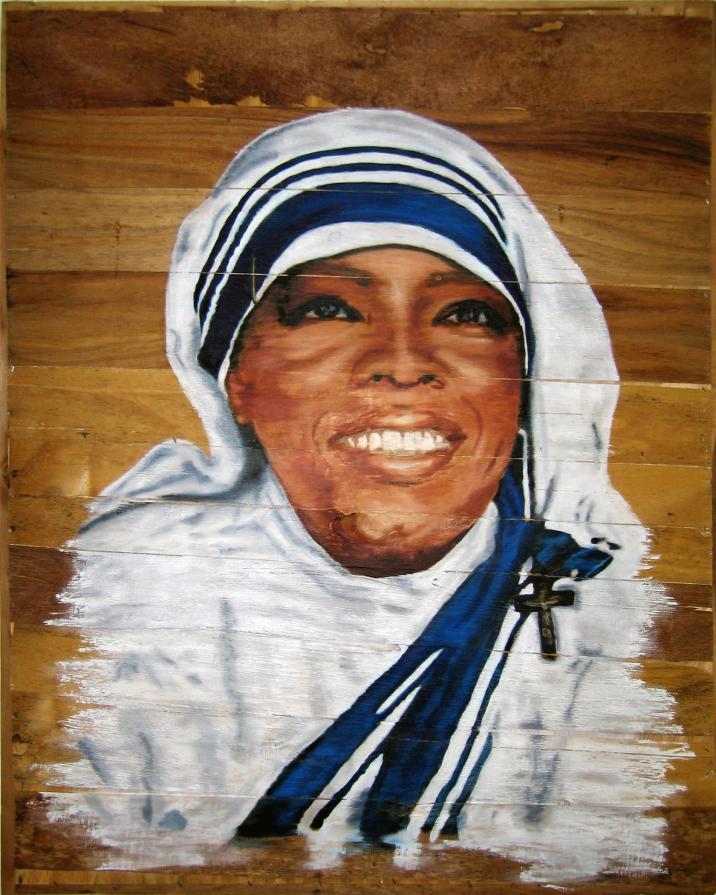 Oprah As The Mother Theresa of Suburbia, As Appeared To Me On A Piece Of Wood Oprah As The Mother Theresa of Suburbia, As Appeared To Me On A Piece Of Wood