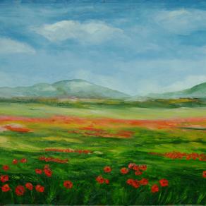 Paesaggio con papaveri