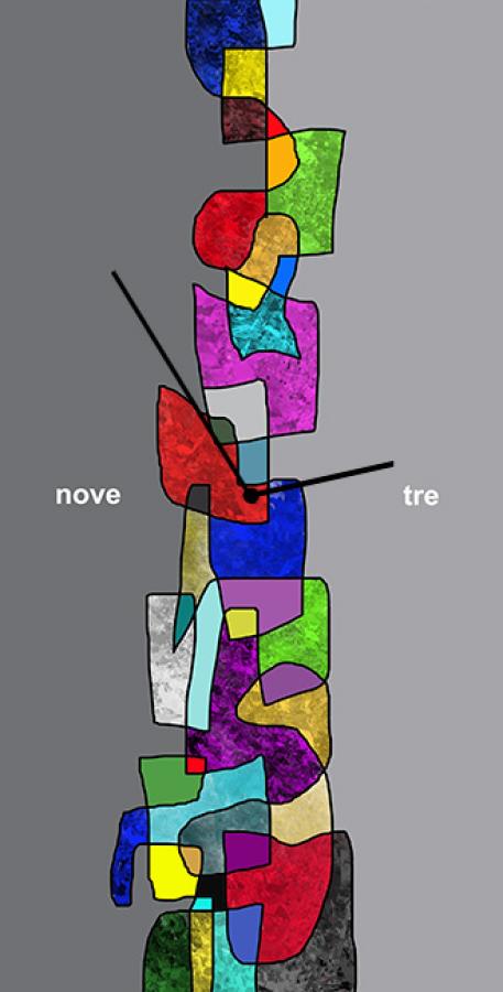 OraQuadra - Astratto21 - ultimo nato della collezione di orologi d'arte OraQuadra da me realizzati in plexiglass - misura 30 x 60