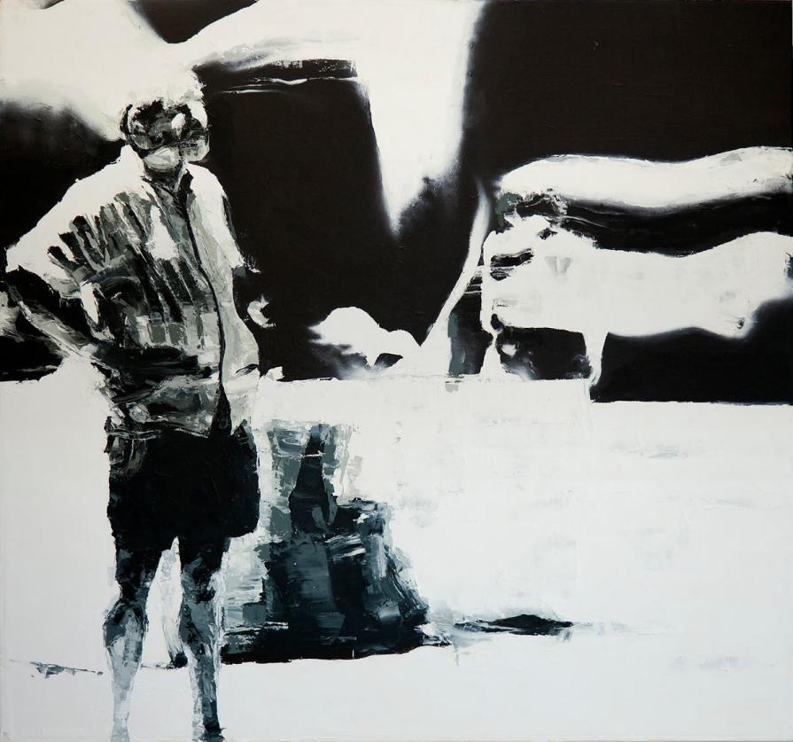 A man looking something