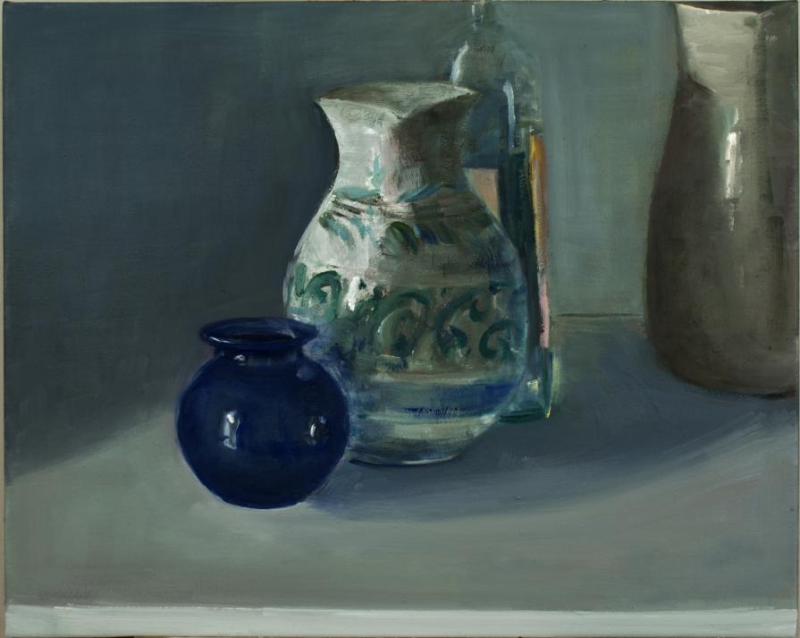 Brocche e vasetto blu