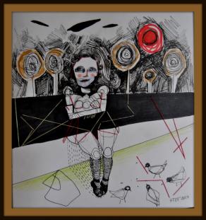 The girl with the pigeons