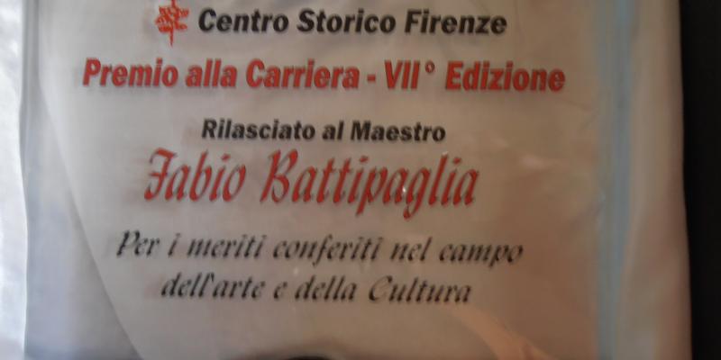 Ricevuto Premio alla Carriera 2018 (VII Edizione) da Ass.Galleria Centro Storico Firenze