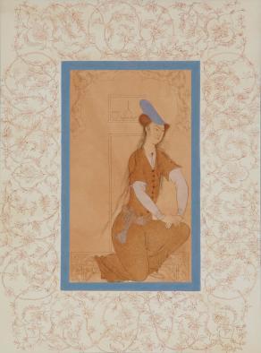 Persian Woman Traditional Miniature Painting