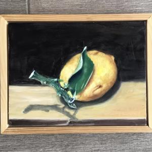 Limone olio su tavola 20 x 15 cm