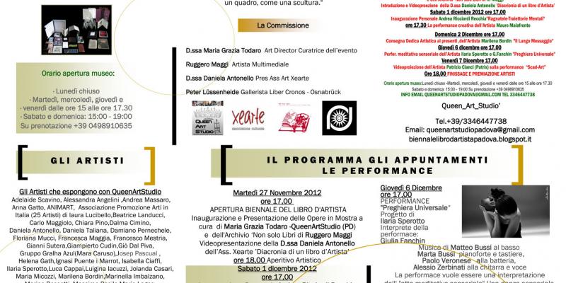 BIENNALE DEL LIBRO D’ARTISTA INTERNAZIONALE PADOVA 2012 -CHIARA PINO-CARPE ARTEM 500 E 1 PAGINA BIENNALE DEL LIBRO D’ARTISTA INTERNAZIONALE PADOVA 2012 -CHIARA PINO-CARPE ARTEM 500 E 1 PAGINA