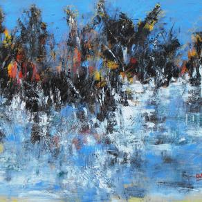 neve in riva al lago 