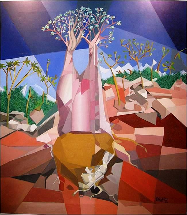 Albero bottiglia, olio su tela, 80x100 cm