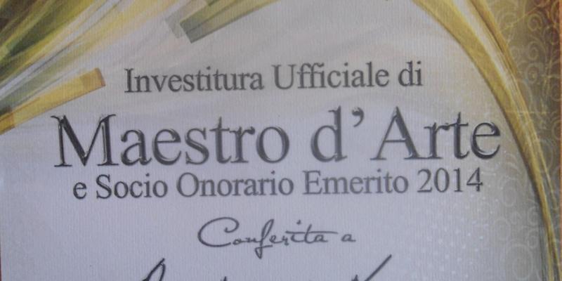 Investitura di Maestro d'Arte e Socio Onorario Emerito Investitura di Maestro d'Arte e Socio Onorario Emerito