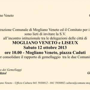 Gemellaggio fra i comuni di Mogliano Veneto e Lisieux