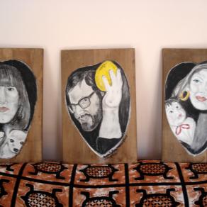 TRITTICO CON VISI DEI  MIEI 3 FIGLI