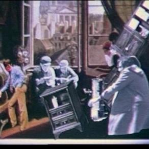 Fotogramma dal film "Cosa succede in periferia?", super 8 mm, colore, sonoro magnetico, 1971