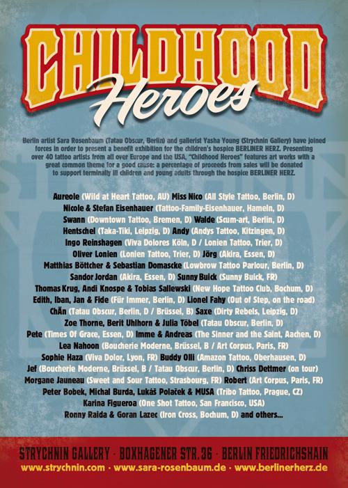 CHILDHOOD HEROES – Helden der Kindheit: A benefit exhibtion for the children's hospice BERLINER HERZ.