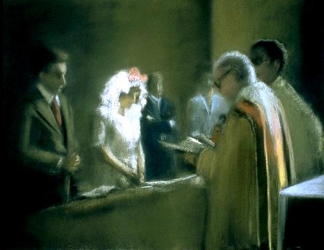 Don Divo Barsotti celenra un matrimonio