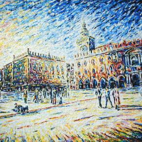 Bologna:Piazza Maggiore dai Banchi