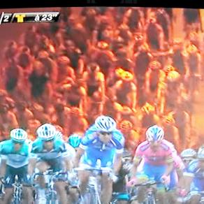 durante l'arrivo del 100tesimo tour de france a  Parigi