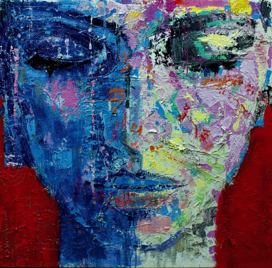 Fabio Modica | Gnosis: Composure - mixed media on canvas - cm 95x95 | 37,5x37,5 inches - 2014 | Private Collection - Malibù - USA