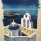 Vasili Alexiou (Grecia) – Santorini – olio carta – 20 x 30