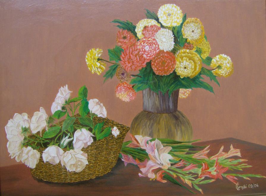 LG 0109 - Dalie, gladioli e rose