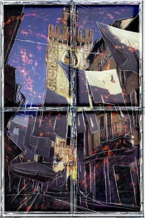 dietro la finestra uno scorcio della Pallata 2.0