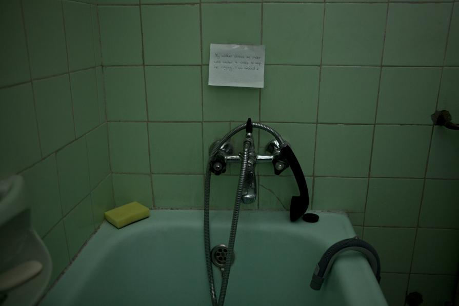 My mother pushes me under cold water in order to stop me crying. I am around 2. My mother pushes me under cold water in order to stop me crying. I am around 2.