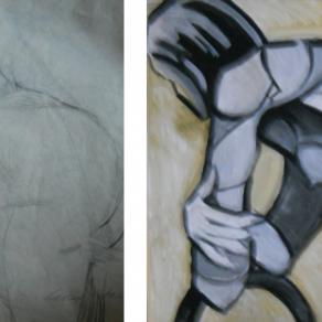 Nudo di donna e sedia : dal disegno al quadro