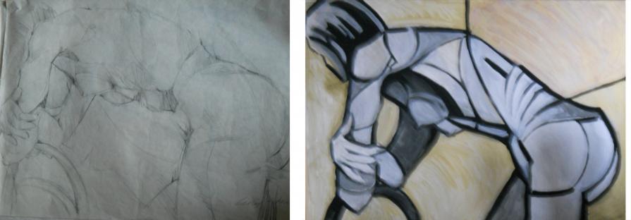 Nudo di donna e sedia : dal disegno al quadro