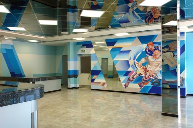Paintings in the sports complex. Moscow