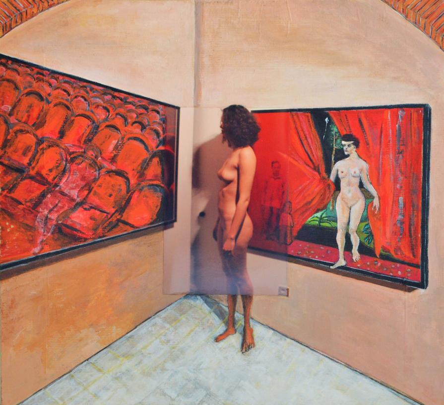 nude visiting an exhibition nude visiting an exhibition