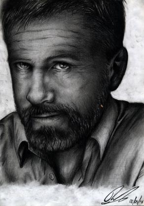 Christoph Waltz - ritratto a matita