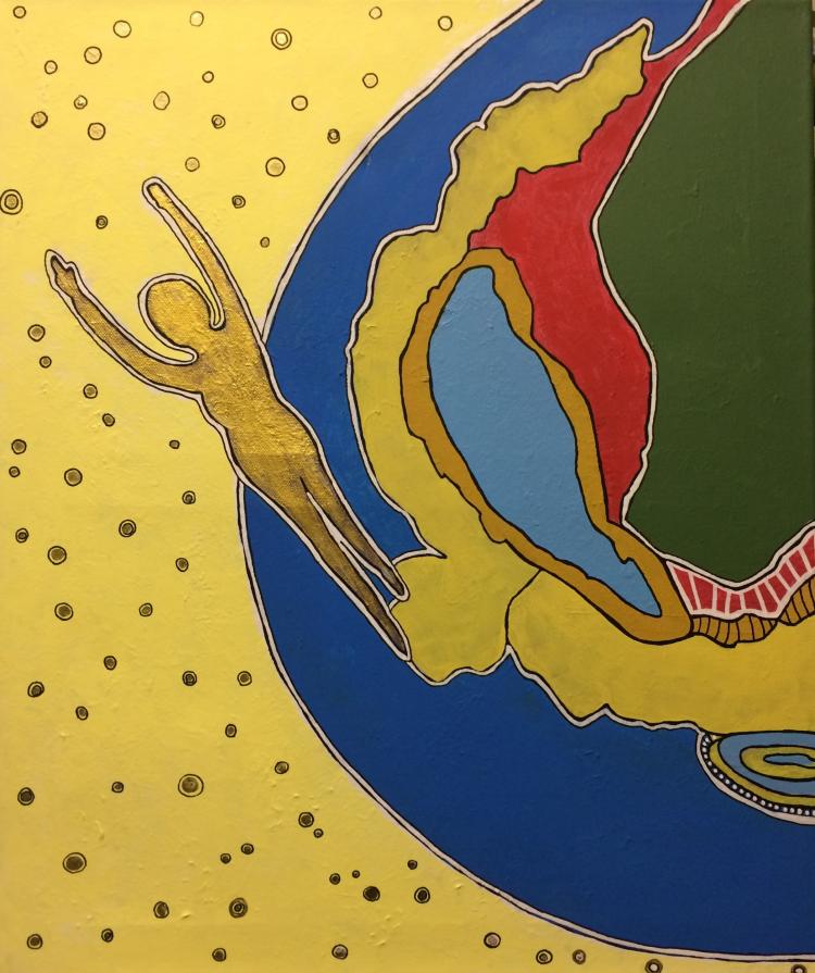 Roberta Griffi (Italia) - il volo - acrilico su tela - 50 x 60