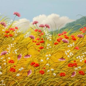 Marco Bellavita (Italia)- Fioritura - acrilico su tela - 40 X 30