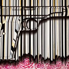 John Dillinger’s Ortgies Pistol - 4x6 feet 22Karat Gold and Copic Markers free hand drawing on canva