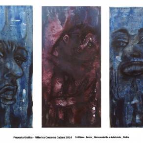 1° Premio proposta grafica-pittorica spettacolo teatrale "Catena" - Teatro Carlo Gesualdo (AV) pubblicazione in catalogo 