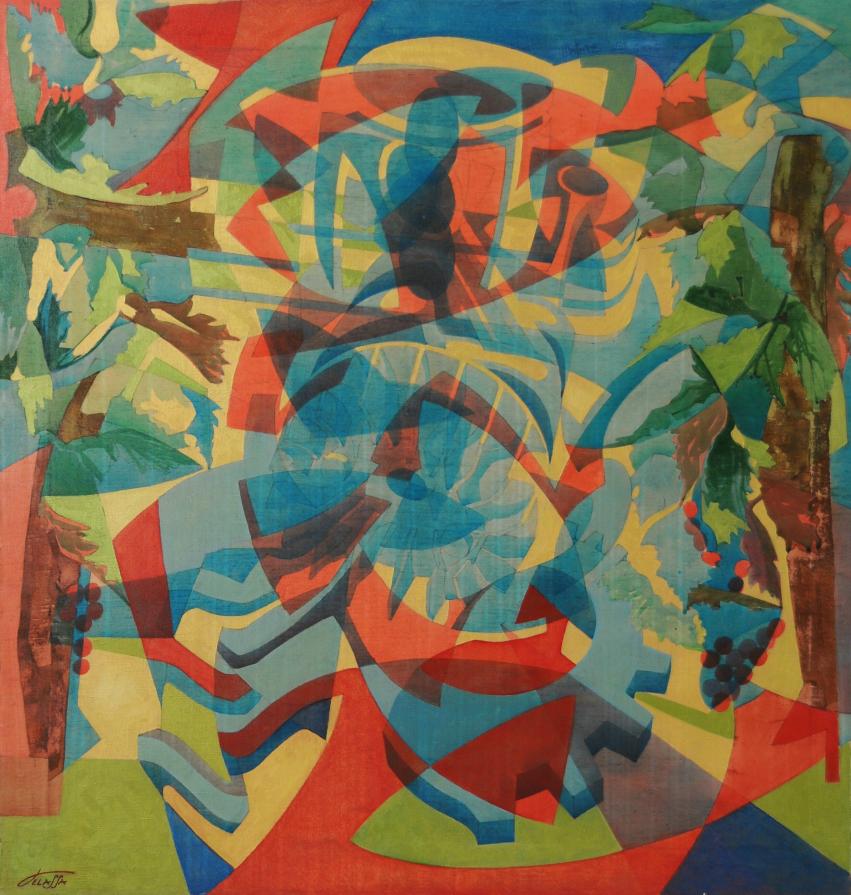 "motore in moto 7" dipinto di Gianni Pelassa