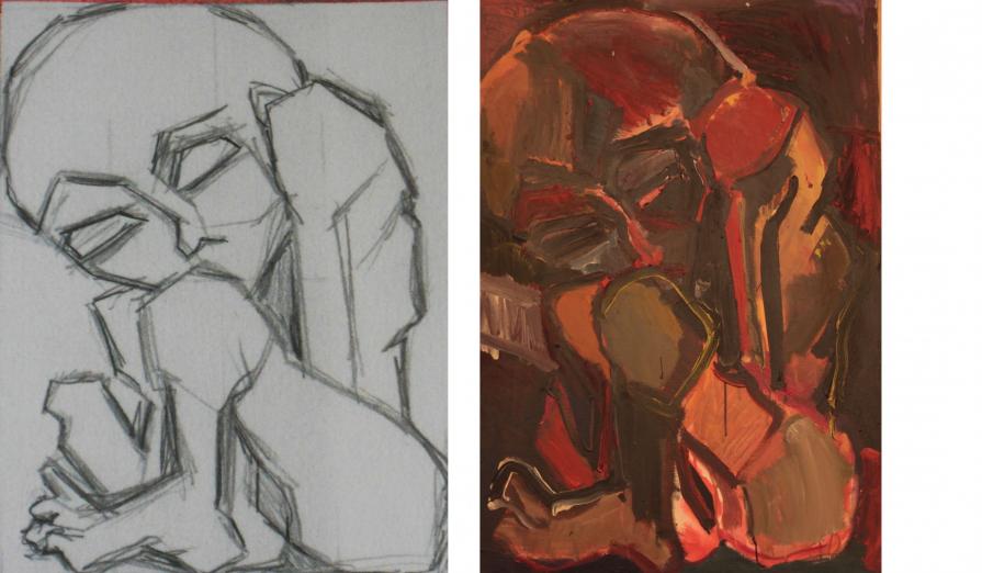 Dittico: dallo studio preparatorio al quadro